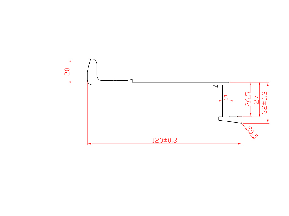 Aluminum alloy hot extrusion profile LX-4810